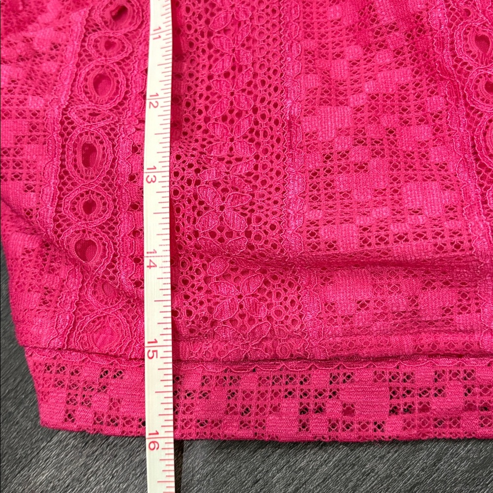 bebe Lace Crop Top – XS – Shocking Pink Fuchsia💖 - Picture 14 of 15